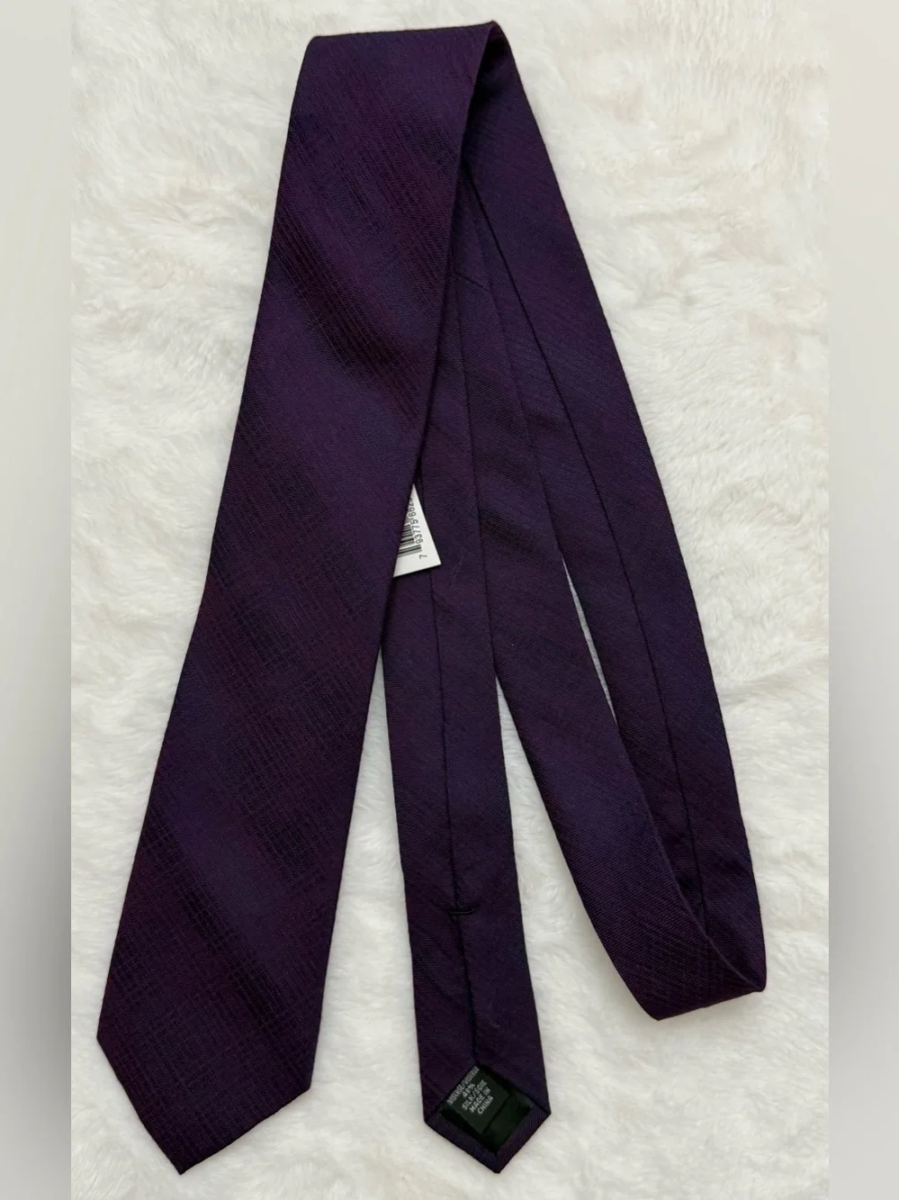 NWT Calvin Klein Men's Plum Purple Textured Silk Blend Tie